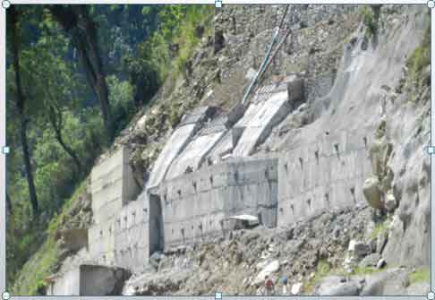 Slope Protection – Anchored Wall at Madhya Bharath HEP, Sikkim