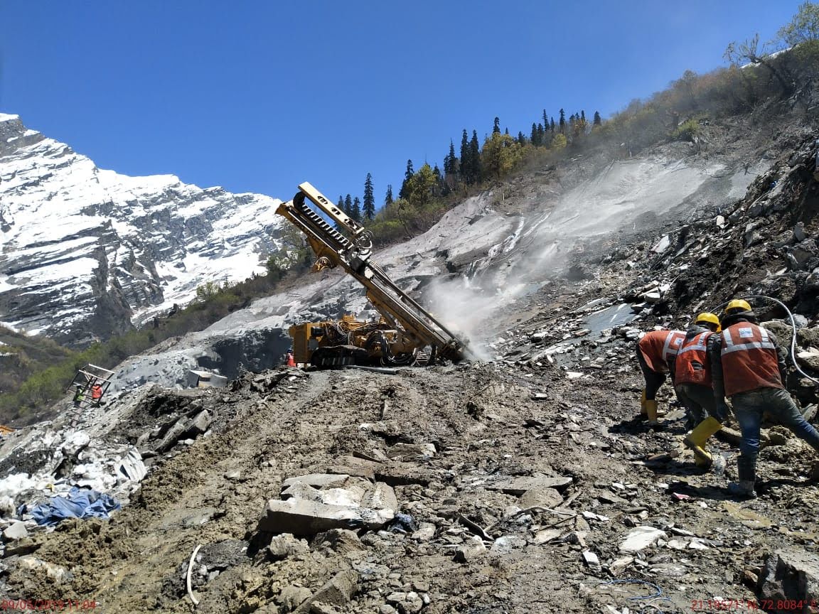 Drilling on the work site